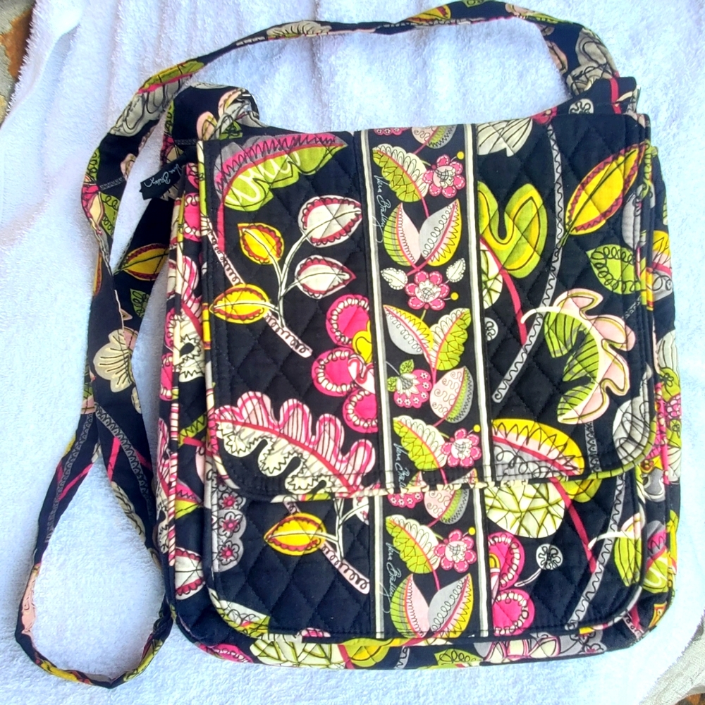 Vera Bradley Mailbag Moon Blooms Pattern Satchel Handbag Crossbody